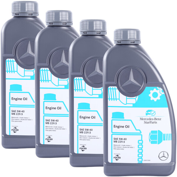 4x 5W-40 Mercedes-Benz Motoröl MB 229.5, 1 Liter A000989681011