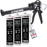 3x TECPO KKD 801 Karosserie Klebe- und Dichtmasse, 370g +...