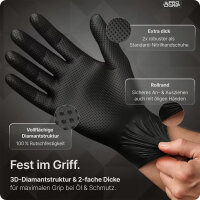 PROGRIP Nitril Diamond Black Einmalhandschuhe, puderfrei, schwarz, 50er-Box, Größe L