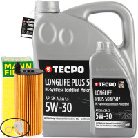 MANN-FILTER Ölfilter + Schraube + 6L TECPO 5W-30...