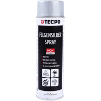 6x TECPO Felgensilber-Spray Felgenlack Lackspray, 500 ml