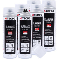 6x TECPO Klarlack Autolack glänzend Sprühlack,...
