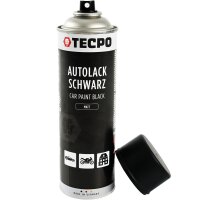 2x TECPO Autolack schwarz matt 500 ml + 4x TECPO Grundierung grau Sprühdose Primer, 500 ml