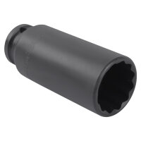 5x TECPO Kraft-Steckschlüssel-Einsatz 1/2" SW 27mm Zwölfkant, tief Antrieb Innenvierkant 12,5 mm