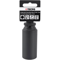 5x TECPO Kraft-Steckschlüssel-Einsatz 1/2" SW 27mm Zwölfkant, tief Antrieb Innenvierkant 12,5 mm