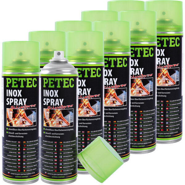10x PETEC 70360 Inox-Spray Schweiß-Primer Schweißpunkt Versiegelung Korrosionsschutz, 500 ml