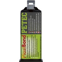 2x PETEC 98350 PlastBond Kunststoffreparatur schwarz 2K Klebststoff schnellhärtend, 50 ml