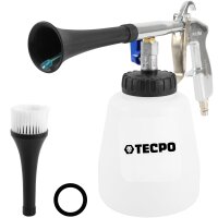 TECPO Druckluft Reinigungspistole 1L + MultiCleaner Allesreiniger KONZENTRAT HQ+ – 10 in 1 Universalreiniger 5 L