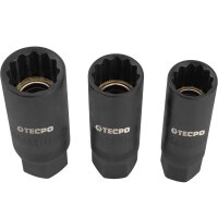 3x TECPO Zündkerzen-Einsätze mit Magnet 14 mm...