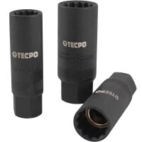 3x TECPO Zündkerzen-Einsätze mit Magnet 14 mm 16 mm 18 mm