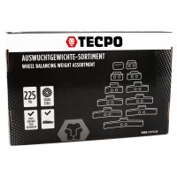 TECPO Auswuchtgewichte-Sortiment Stahlfelgen Schlaggewichte 225-tlg.