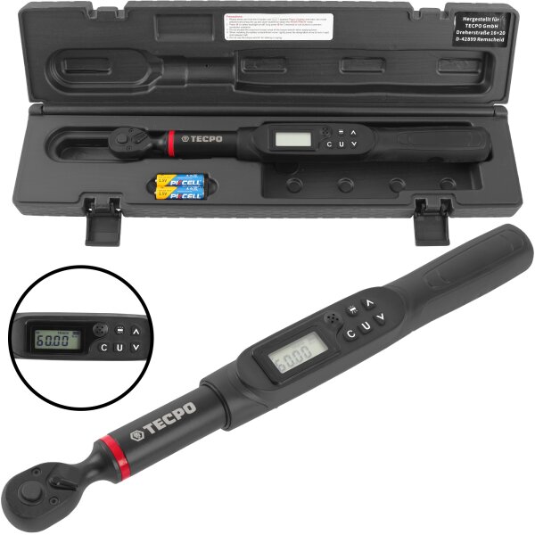 TECPO Digitaler Drehmomentschlüssel 3/8"  3-60 NM