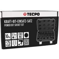 TECPO Kraft-Bit-Einsatz-Satz Vielzahn M4 - M18 1/2 Zoll 10-tlg.