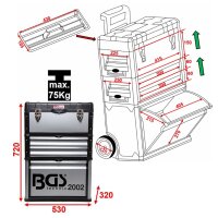 BGS Montagewagen, fahrbar, Werkzeugbox
