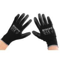 TECPO Feinstrick Mechaniker-Handschuhe, Größe L, 12 Paar