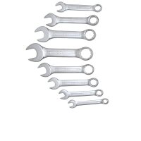 BGS Maul-Ringschlüssel-Satz | extra kurz | Zollgrößen | SW 3/8" - 7/8" | 8-tlg.