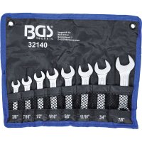 BGS Maul-Ringschlüssel-Satz | extra kurz | Zollgrößen | SW 3/8" - 7/8" | 8-tlg.