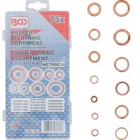 BGS Dichtring-Sortiment | Kupfer | metrisch | für Öl-Ablassschrauben | 75-tlg.