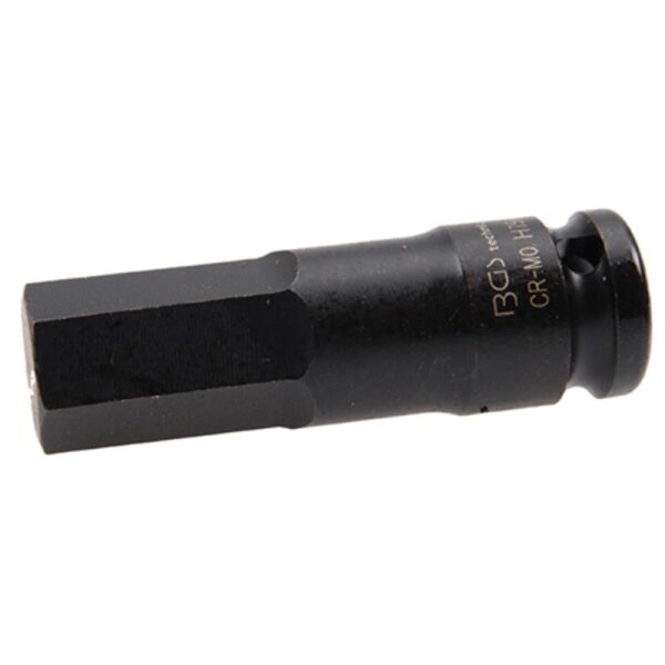 BGS Kraft-Bit-Einsatz | Länge 75mm | Antrieb Innenvierkant 12,5mm (1/2") | Innensechskant 19mm