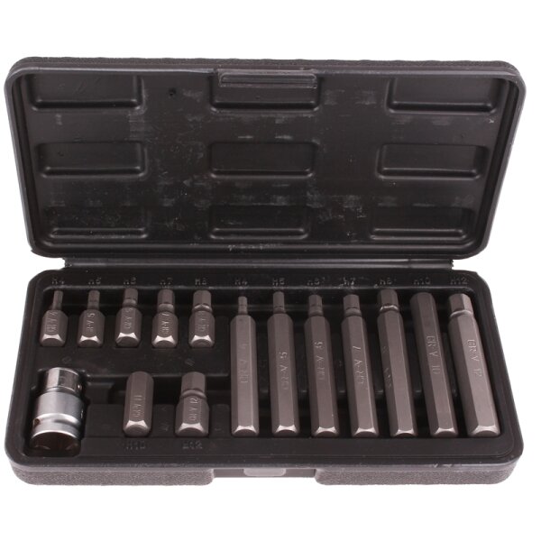 BGS DIY Bit-Satz | Antrieb Außensechskant 10 mm (3/8") | Innensechskant 15-tlg.