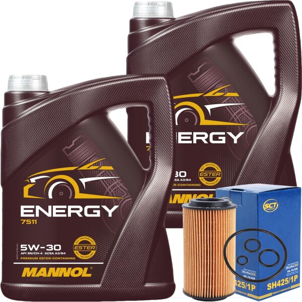 SCT Ölfilter + MANNOL Energy 5W-30, 10 Liter