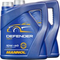 2x MANNOL Defender 10W-40 Motoröl API SL/CF, 5L