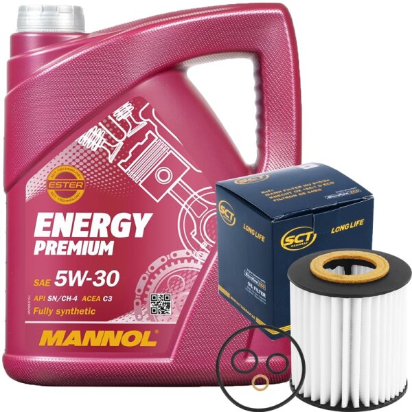 SCT Germany Ölfilter + MANNOL Energy Premium 5W-30, 5 Liter