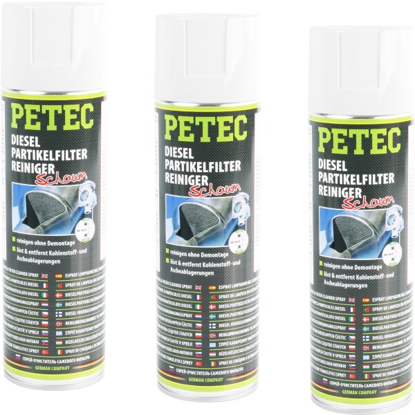 3x PETEC Dieselpartikelfilterreiniger, 400 ml