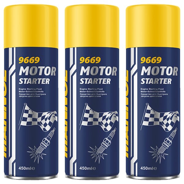 3x MANNOL 9669 Motor Starter, 450 ml