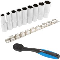 TECPO Steckschlüssel Satz, tief, 1/2 Zoll, 10-24 mm...