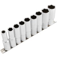 2x TECPO Steckschlüssel Satz, tief, 1/2 Zoll, 10-24 mm 9-teilig