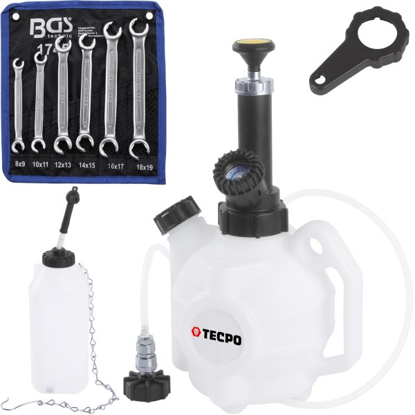 Bremsenentlüftungsgerät Bremsflüssigkeit 4L+ 1L + Bremsleitungsschlüssel 8-19 mm