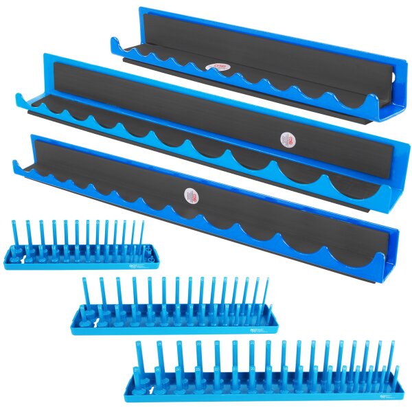 BGS Halter für Steckschlüsseleinsätze, 6.3 mm 1/4" + 10 mm (3/8") + 12,5 mm (1/2") magnetisch + Halter für  Steckschlüssel-Einsätze