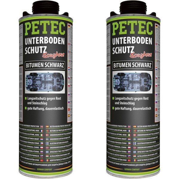 2x PETEC Unterbodenschutz Bitumen schwarz, 1 Liter