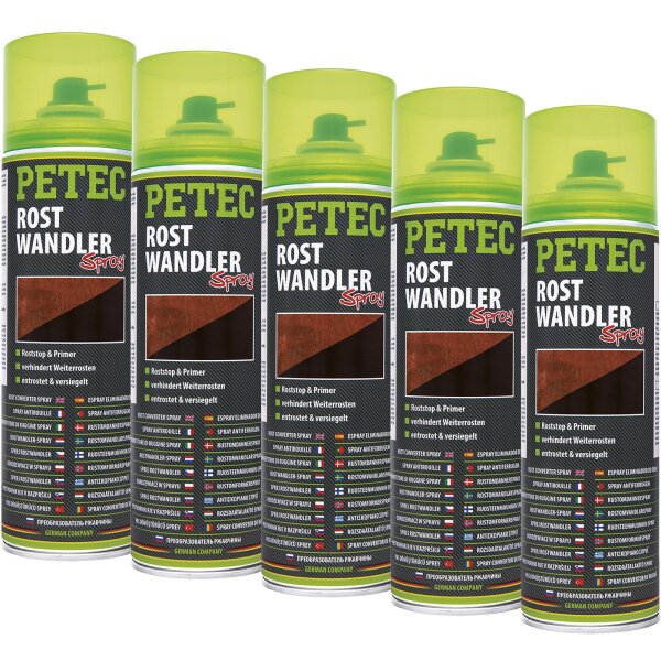 5x PETEC Rostwandler Spray, 500 ml
