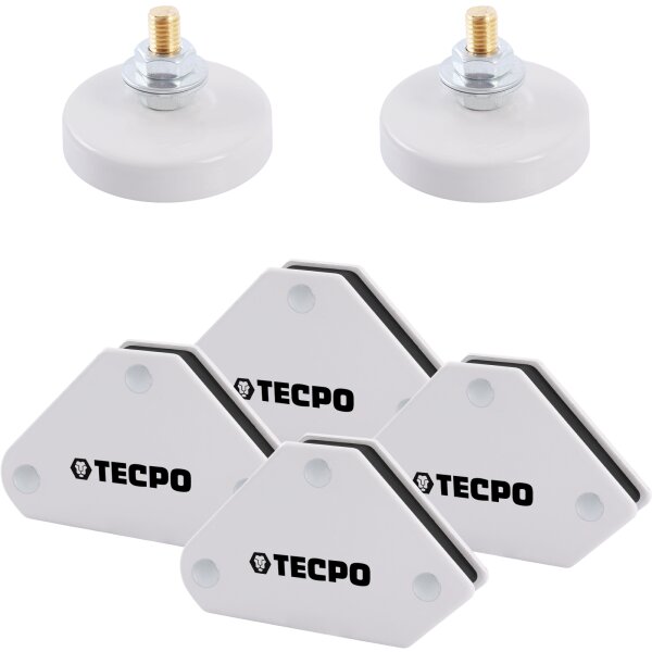 4x TECPO Magnet Schweißwinkel 4 kg 9 lbs + 2x Masseklemme