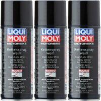 3x LIQUI MOLY 1591 Motorbike Kettenspray weiß, 400 ml
