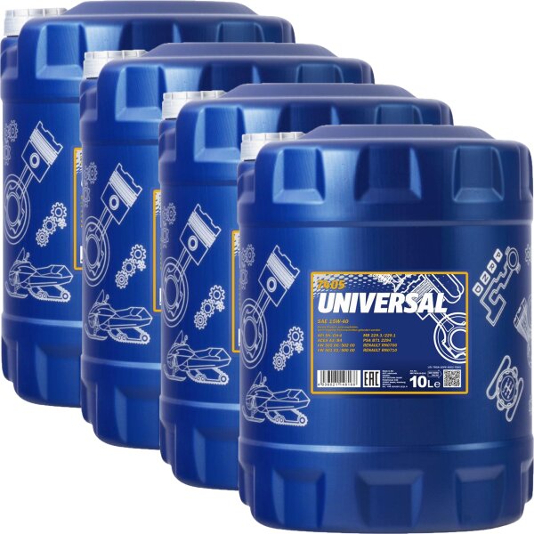 4x MANNOL Universal 15-40, 10L