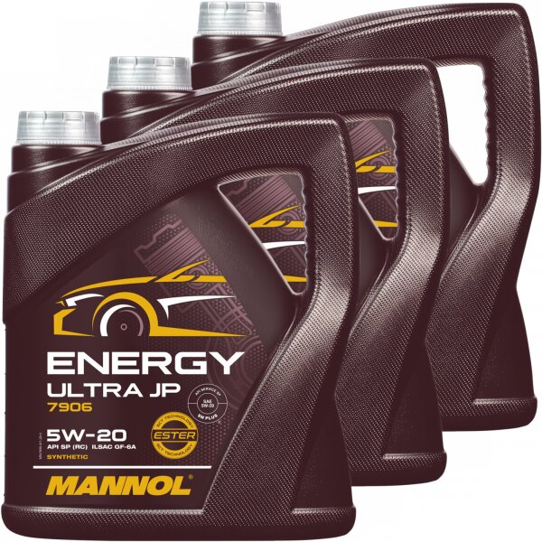 3x MANNOL Energy Ultra JP 5W-20 API SN, 4L