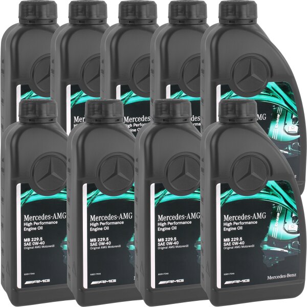 0W-40 Mercedes-Benz AMG Motoröl MB 229.5, 9x1 Liter A000989930211AIFE