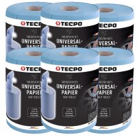 TECPO 6x Putzrolle blau 2-lagig, 23x30 cm, MINI-300