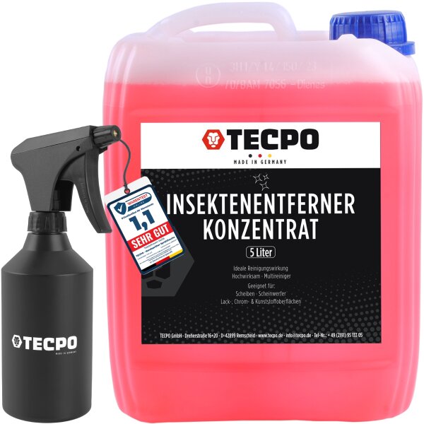 TECPO Insektenentferner Konzentrat 5L + HDPE Sprühflasche 500 ml