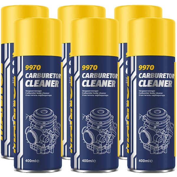 6x MANNOL Vergaser Reiniger Drosselkappenreiniger, 400 ml