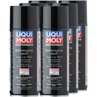 6x LIQUI MOLY 1591 Motorbike Kettenspray weiß, 400 ml