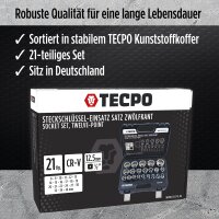 TECPO Vielzahn Steckschlüssel Satz SW 8-36 mm, 1/2" + Umschaltknarre 1/2"