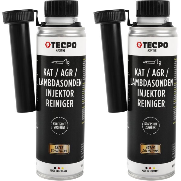2x TECPO KAT,- AGR,- Lambdasonden,- & Injektor-Reiniger ESTER, 300 ml