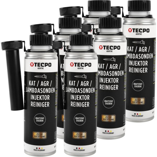 6x TECPO KAT,- AGR,- Lambdasonden,- & Injektor-Reiniger ESTER, 300 ml