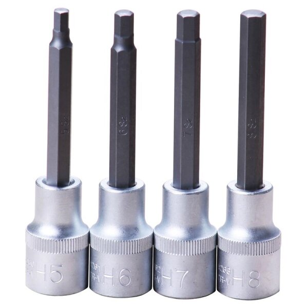 BGS Steckschlüssel Satz für Innensechskant Schrauben 1/2 Zoll, 5, 6, 7, 8 mm