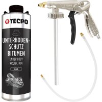 TECPO Unterbodenschutz Bitumen schwarz, 1L + Druckluft...