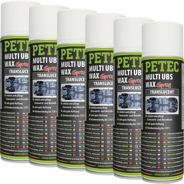 6x PETEC Multi UBS Wax translucent, 500 ml